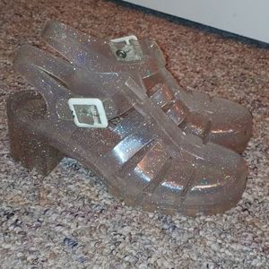 Jelly heel sandals